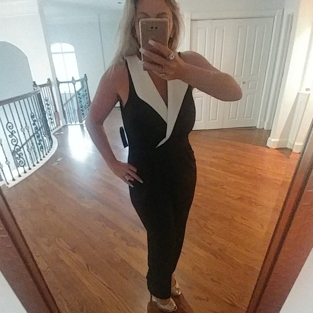 Classic Black and White Jumpsuit